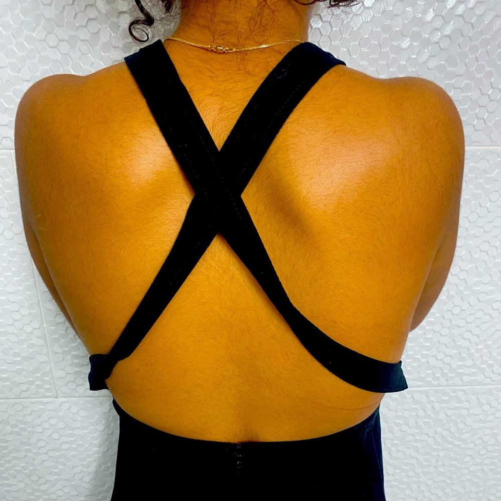 Express Criss cross evening gown.